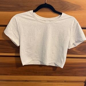 TNA heather grey crop top